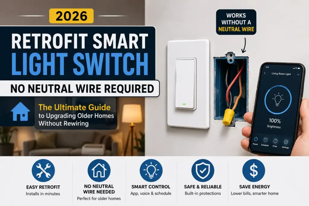 Retrofit Smart Light Switch No Neutral Wire Required (2026)